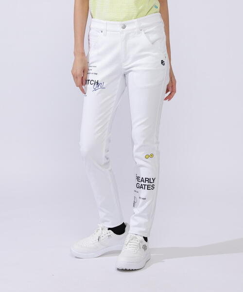 【即決】PEARLY GATES パーリーゲイツ ストレッチパンツ レッド系 4 [240001220918]【中古】メンズ PEARLY GATES チェック柄ゴルフパンツ ネイビー PEARLY GATES パーリー