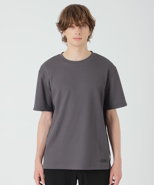 BLACK LABEL CRESTBRIDGE（ブラックレーベル・クレストブリッジ）の「テクスチャータックサイドチェックTシャツ（Tシャツ/カットソー・メンズ・グレー系その他/オフホワイト/ブラック・L/XL/M）」の3枚目の写真