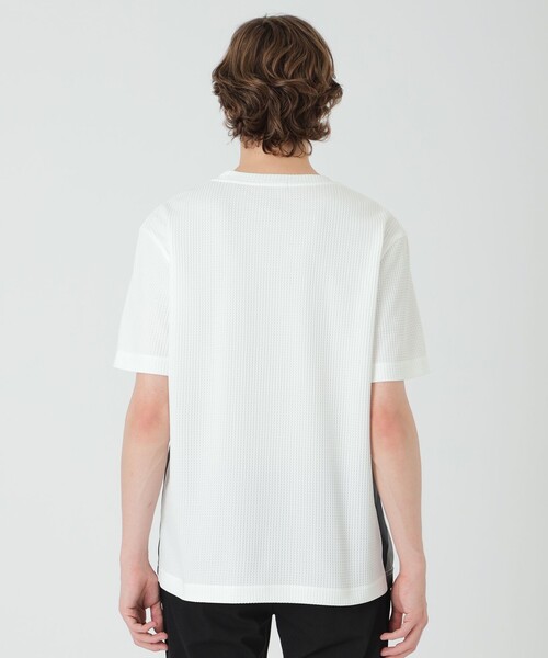 BLACK LABEL CRESTBRIDGE（ブラックレーベル・クレストブリッジ）の「テクスチャータックサイドチェックTシャツ（Tシャツ/カットソー・メンズ・グレー系その他/オフホワイト/ブラック・L/XL/M）」の6枚目の写真