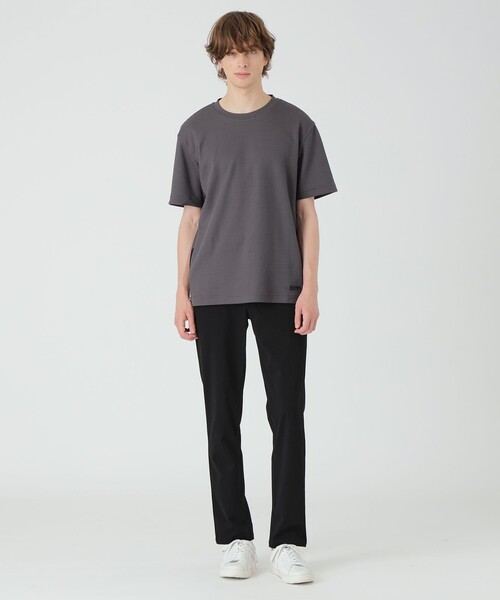 BLACK LABEL CRESTBRIDGE（ブラックレーベル・クレストブリッジ）の「テクスチャータックサイドチェックTシャツ（Tシャツ/カットソー・メンズ・グレー系その他/オフホワイト/ブラック・L/XL/M）」の14枚目の写真