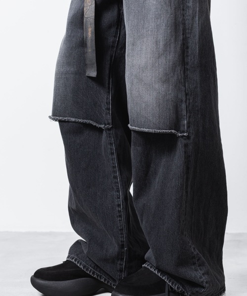 11OZ デニム カットオフ バギートラウザーズ / 11OZ DENIM CUT OFF