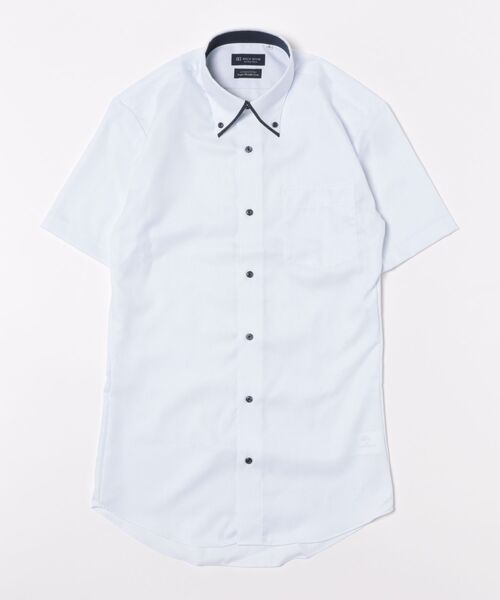 TOKYO SHIRTS（トウキョウシャツ）の「【超形態安定】 形態安定ノンアイロン ボタンダウン 半袖ビジネスワイシャツ（ビジネスシャツ・メンズ・ライトブルー・首回り39cm/首回り41cm/首回り42cm/首回り43cm/首回り37cm）」の6枚目の写真