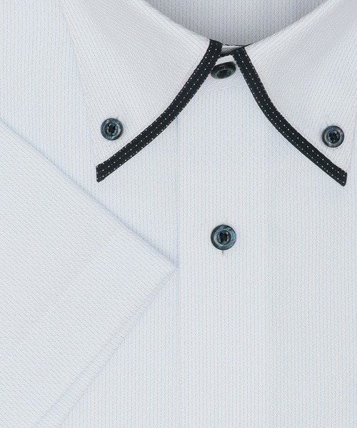 TOKYO SHIRTS（トウキョウシャツ）の「【超形態安定】 形態安定ノンアイロン ボタンダウン 半袖ビジネスワイシャツ（ビジネスシャツ・メンズ・ライトブルー・首回り39cm/首回り41cm/首回り42cm/首回り43cm/首回り37cm）」の3枚目の写真