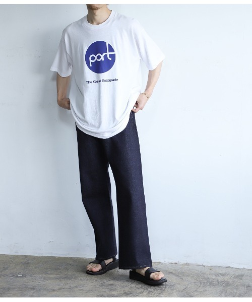 PORT BY ARK（ポートバイアーク）の「PORT BY ARK / ポートバイアーク：PORT T-shirt：PO17-T004[COR]（Tシャツ/カットソー・メンズ・ブラック/ホワイト・1/2）」の11枚目の写真