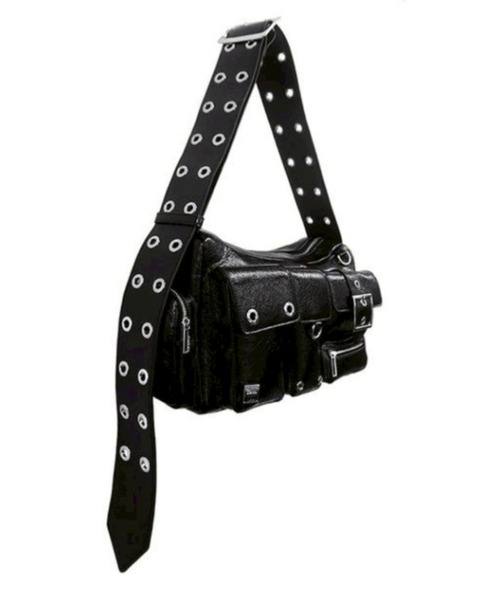 BLACKPURPLE(ブラックパープル)の「【BLACK PURPLE】Fortress Bag / 【ブラックパープル】フォートレスショルダーバッグ(ショルダーバッグ・メンズ・ブラック・ONE SIZE)」の4枚目の写真