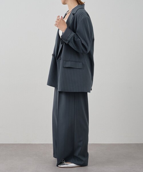 SHENERY(シーナリー)の「《セットアイテム》ストライプビッグジャケット(テーラードジャケット・レディース・ネイビー/グレー・36/38)」の6枚目の写真