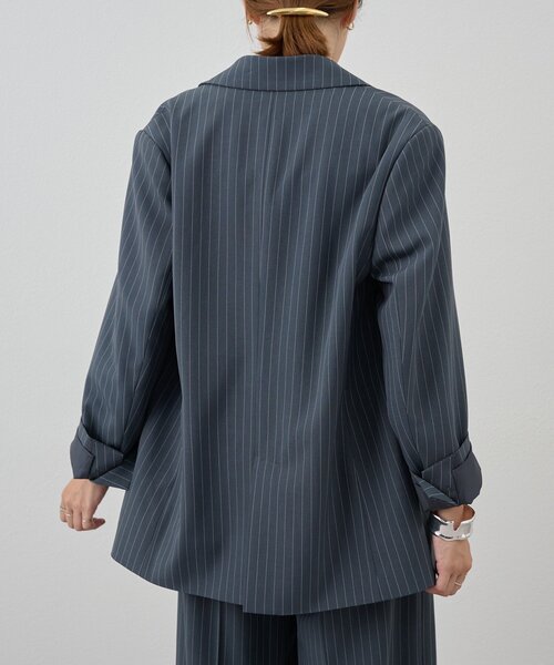セール】《セットアイテム》ストライプビッグジャケット（テーラード