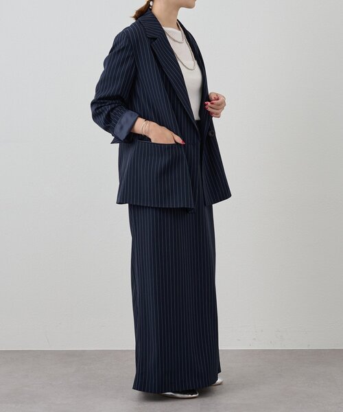 セール】《セットアイテム》ストライプビッグジャケット（テーラード