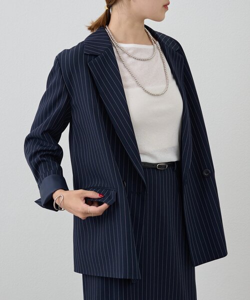 セール】《セットアイテム》ストライプビッグジャケット（テーラード