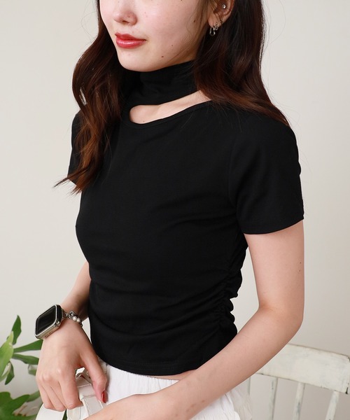 ROOPTOKYO（ループトウキョウ）の「Cutout Asymmetrical T-shirt / カットアウト アシンメトリー カットソー（Tシャツ/カットソー・レディース・ホワイト/カーキ/グレー/レッド/オートミール/ブラック・FREE）」の14枚目の写真