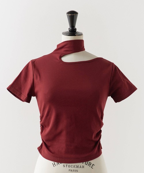 ROOPTOKYO（ループトウキョウ）の「Cutout Asymmetrical T-shirt / カットアウト アシンメトリー カットソー（Tシャツ/カットソー・レディース・ホワイト/カーキ/グレー/レッド/オートミール/ブラック・FREE）」の22枚目の写真