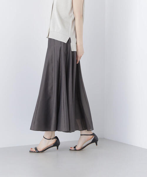 NATURAL BEAUTY BASIC(ナチュラルビューティーベーシック)の「◇シャイニーシアーボイルスカート(スカート・レディース・ダークブラウン/チャコールグレー/イエロー・P/S/MEDIUM/SMALL)」の8枚目の写真