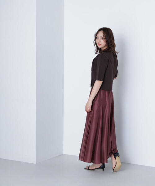 NATURAL BEAUTY BASIC(ナチュラルビューティーベーシック)の「◇シャイニーシアーボイルスカート(スカート・レディース・ダークブラウン/チャコールグレー/イエロー・P/S/MEDIUM/SMALL)」の14枚目の写真