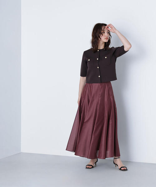 NATURAL BEAUTY BASIC(ナチュラルビューティーベーシック)の「◇シャイニーシアーボイルスカート(スカート・レディース・ダークブラウン/チャコールグレー/イエロー・P/S/MEDIUM/SMALL)」の15枚目の写真