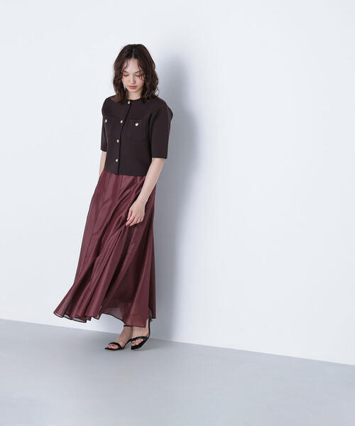 NATURAL BEAUTY BASIC(ナチュラルビューティーベーシック)の「◇シャイニーシアーボイルスカート(スカート・レディース・ダークブラウン/チャコールグレー/イエロー・P/S/MEDIUM/SMALL)」の16枚目の写真
