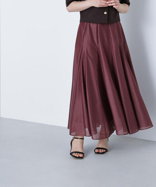NATURAL BEAUTY BASIC(ナチュラルビューティーベーシック)の「◇シャイニーシアーボイルスカート(スカート・レディース・ダークブラウン/チャコールグレー/イエロー・P/S/MEDIUM/SMALL)」の18枚目の写真