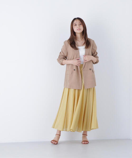 美品　シャイニーシアーボイルスカート　ナチュラルビューティーベーシック NATURAL BEAUTY BASIC スカート 「Oggi掲載」シャイニーシアー