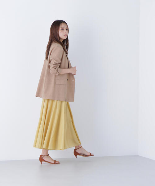 NATURAL BEAUTY BASIC(ナチュラルビューティーベーシック)の「◇シャイニーシアーボイルスカート(スカート・レディース・ダークブラウン/チャコールグレー/イエロー・P/S/MEDIUM/SMALL)」の22枚目の写真
