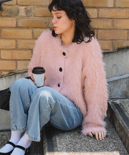 セール】ふわふわ毛ガキニットカーディガン（カーディガン/ボレロ