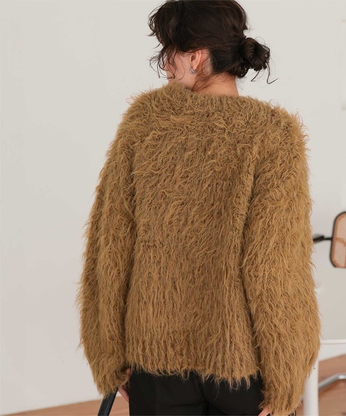 titivate（ティティベイト）の「ふわふわ毛ガキニットカーディガン（カーディガン/ボレロ・レディース・ピンク/キャメル/グレー/ライトベージュ・L/M）」の14枚目の写真