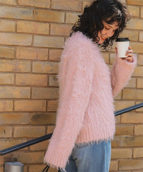 titivate（ティティベイト）の「ふわふわ毛ガキニットカーディガン（カーディガン/ボレロ・レディース・ピンク/キャメル/グレー/ライトベージュ・L/M）」の20枚目の写真