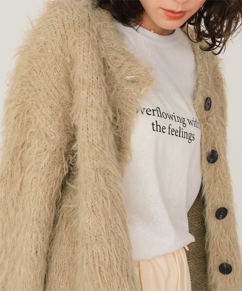 titivate（ティティベイト）の「ふわふわ毛ガキニットカーディガン（カーディガン/ボレロ・レディース・ピンク/キャメル/グレー/ライトベージュ・L/M）」の10枚目の写真