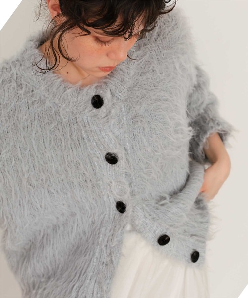 titivate（ティティベイト）の「ふわふわ毛ガキニットカーディガン（カーディガン/ボレロ・レディース・ピンク/キャメル/グレー/ライトベージュ・L/M）」の5枚目の写真