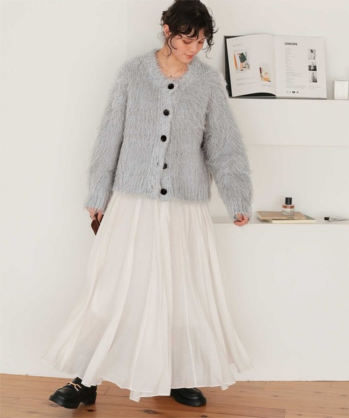 titivate（ティティベイト）の「ふわふわ毛ガキニットカーディガン（カーディガン/ボレロ・レディース・ピンク/キャメル/グレー/ライトベージュ・L/M）」の7枚目の写真