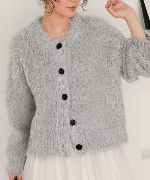 titivate（ティティベイト）の「ふわふわ毛ガキニットカーディガン（カーディガン/ボレロ・レディース・ピンク/キャメル/グレー/ライトベージュ・L/M）」の8枚目の写真