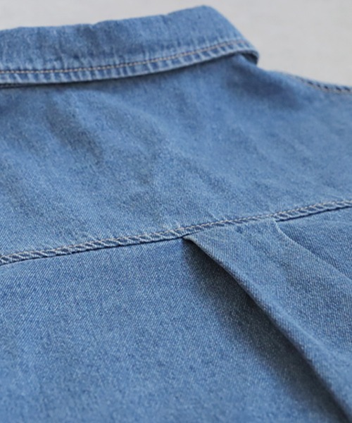 antiqua（アンティカ）の「ヴィンテージ加工デニムシャツ（シャツ/ブラウス・レディース・グレー/ブルー・ONESIZE）」の18枚目の写真