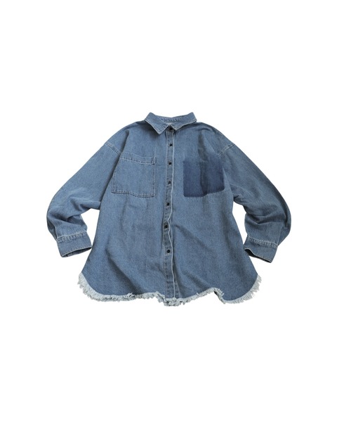 antiqua（アンティカ）の「ヴィンテージ加工デニムシャツ（シャツ/ブラウス・レディース・グレー/ブルー・ONESIZE）」の16枚目の写真