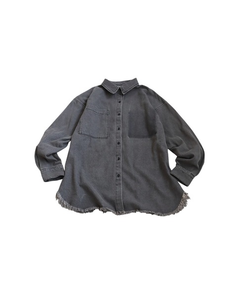 antiqua（アンティカ）の「ヴィンテージ加工デニムシャツ（シャツ/ブラウス・レディース・グレー/ブルー・ONESIZE）」の15枚目の写真