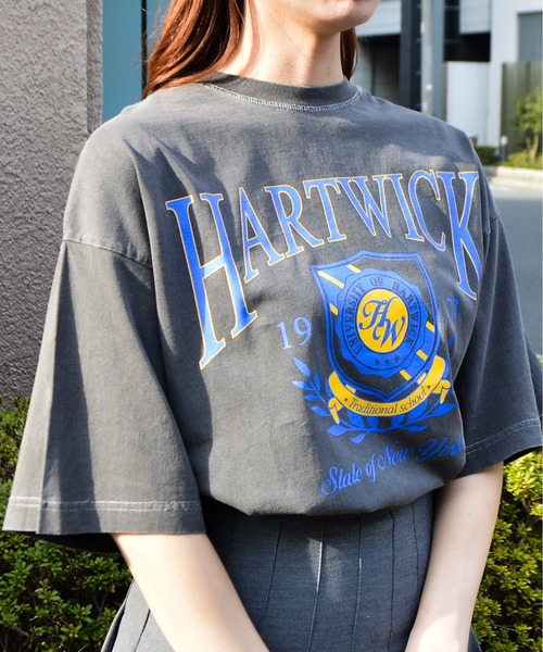 spiritoso(スピリトーゾ)の「【spiritoso】HARTWICKカレッジロゴ ピグメントTシャツ(Tシャツ/カットソー・レディース・ライトグレー/ラベンダー/チャコールグレー・FREE)」の18枚目の写真