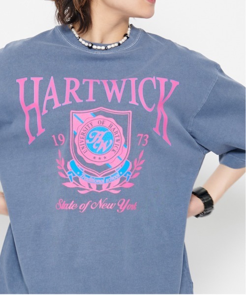 spiritoso(スピリトーゾ)の「【spiritoso】HARTWICKカレッジロゴ ピグメントTシャツ(Tシャツ/カットソー・レディース・ライトグレー/ラベンダー/チャコールグレー・FREE)」の7枚目の写真