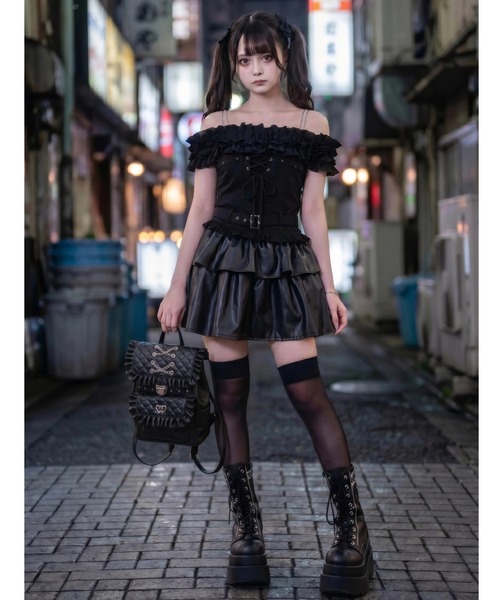ililil(イルイルイル)の「『ililil/イルイルイル』【地雷ちゃんのまっくろふりるの罪リュック】バックパック(バックパック/リュック・レディース・ブラック・FREE)」の17枚目の写真