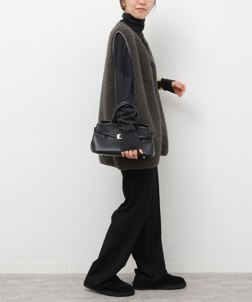 Champion（チャンピオン）の「《追加》別注【Champion/チャンピオン】ボアフリースベスト（ベスト・レディース・ネイビー/ベージュ/チャコールグレー・FREE）」の5枚目の写真