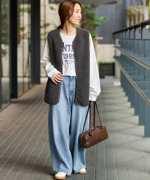 Champion（チャンピオン）の「《追加》別注【Champion/チャンピオン】ボアフリースベスト（ベスト・レディース・ネイビー/ベージュ/チャコールグレー・FREE）」の13枚目の写真