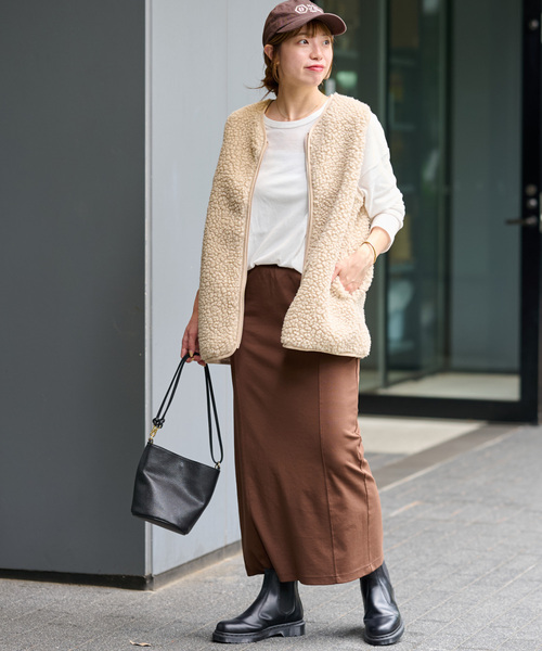 Champion（チャンピオン）の「《追加》別注【Champion/チャンピオン】ボアフリースベスト（ベスト・レディース・ネイビー/ベージュ/チャコールグレー・FREE）」の19枚目の写真