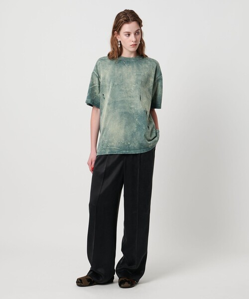 ASTRAET（アストラット）の「＜ASTRAET＞コットン アシッド/ダメージ クルーネックTシャツ（Tシャツ/カットソー・レディース・オリーブ/ブラック/レッド/コバルトブルー・FREE）」の7枚目の写真