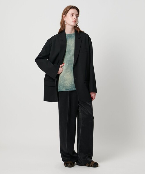 ASTRAET（アストラット）の「＜ASTRAET＞コットン アシッド/ダメージ クルーネックTシャツ（Tシャツ/カットソー・レディース・オリーブ/ブラック/レッド/コバルトブルー・FREE）」の9枚目の写真