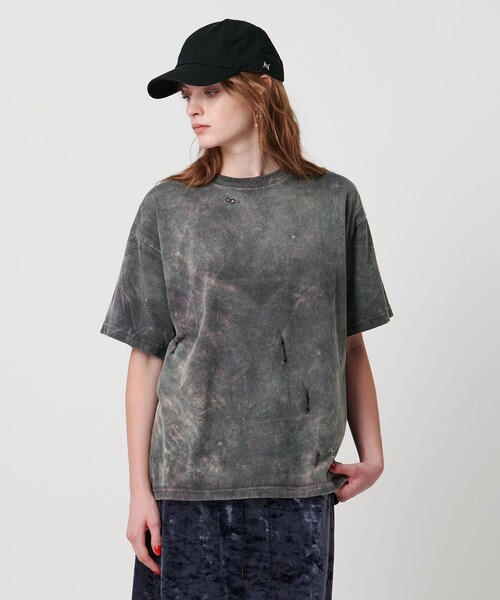 ASTRAET＞コットン アシッド/ダメージ クルーネックTシャツ（T