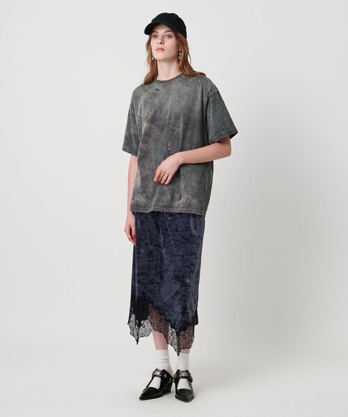 tシャツ 「ASTRAET」コットン アシッド クルーネックTシャツ レディース ASTRAET＞コットン アシッド クルーネックTシャツ