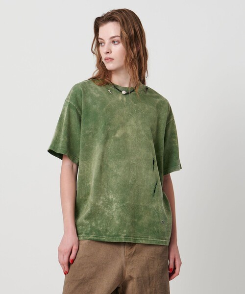 tシャツ 「ASTRAET」コットン アシッド クルーネックTシャツ レディース ASTRAET＞コットン アシッド クルーネックTシャツ