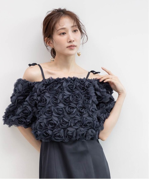 RANDA(ランダ)の「3Dフラワーブラウスセットキャミワンピース(ワンピース・レディース・ブラック/ネイビー/ピンク・0/1)」の20枚目の写真