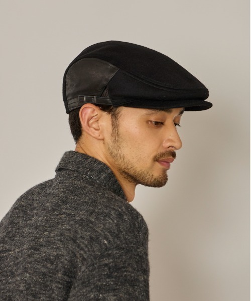 arth(アース)の「arth Cashmere Combi Hunting / アース(ハンチング/ベレー帽・メンズ・ブラック/ブラウン・58cm/60cm/62cm)」の7枚目の写真
