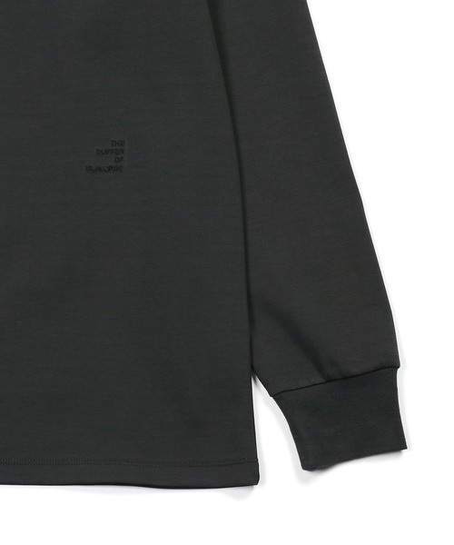 The DUFFER of ST.GEORGE（ザダファーオブセントジョージ）の「「AIR FLEX」SETUP MOCK NECK L/S TEE：機能素材 「エアフレックス」セットアップ モックネック ロンTEE（Tシャツ/カットソー・メンズ・チャコールグレー/ブラック・X-LARGE/LARGE/MEDIUM/SMALL）」の13枚目の写真