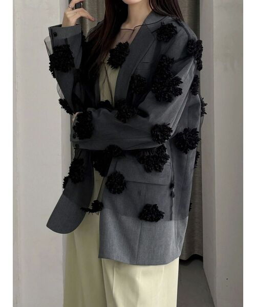 OUNNOUN（オウンノウン）の「【OUNNOUN】バックスリット2WAYジャケット（テーラードジャケット・レディース・ブラウン/グレー・FREE）」の3枚目の写真