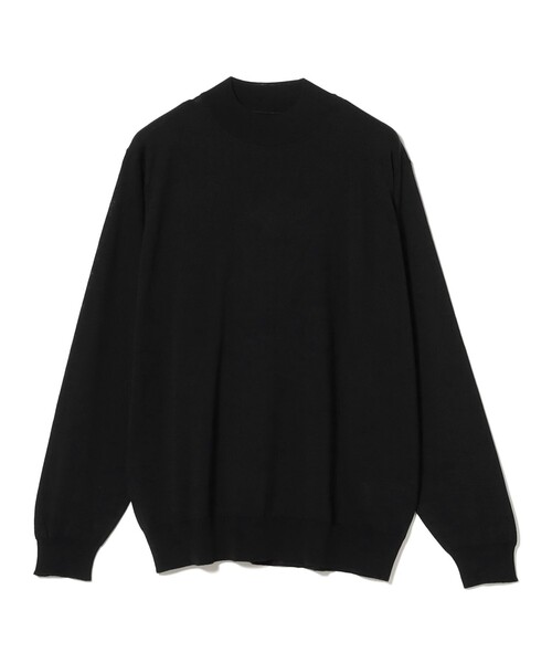 JOHN SMEDLEY(ジョンスメドレー)の「【別注】JOHN SMEDLEY / ウールコットン 30ゲージ モックネックニット(ニット/セーター・メンズ・ブラック/ネイビー・SMALL/MEDIUM/LARGE)」の3枚目の写真