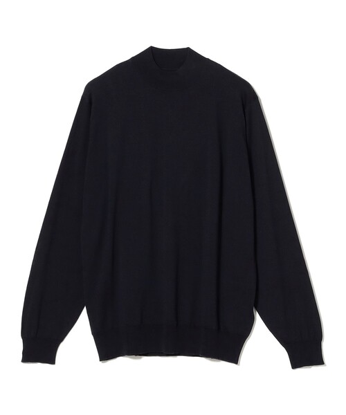 JOHN SMEDLEY(ジョンスメドレー)の「【別注】JOHN SMEDLEY / ウールコットン 30ゲージ モックネックニット(ニット/セーター・メンズ・ブラック/ネイビー・SMALL/MEDIUM/LARGE)」の6枚目の写真