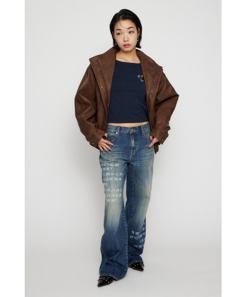 STAND NECK FAUX LEATHER ブルゾン（ブルゾン）｜LAGUA GEM